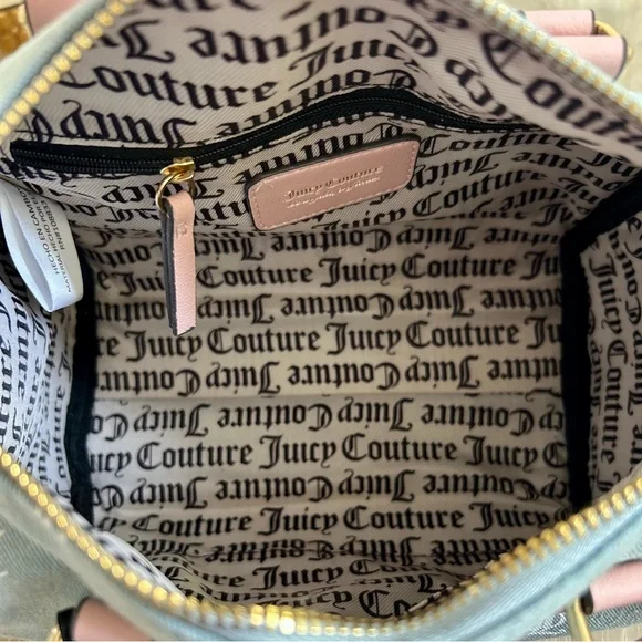 NWT Juicy Couture Gothic Denim bestseller satchel purse w wallet & heart charm - Picture 9 of 13